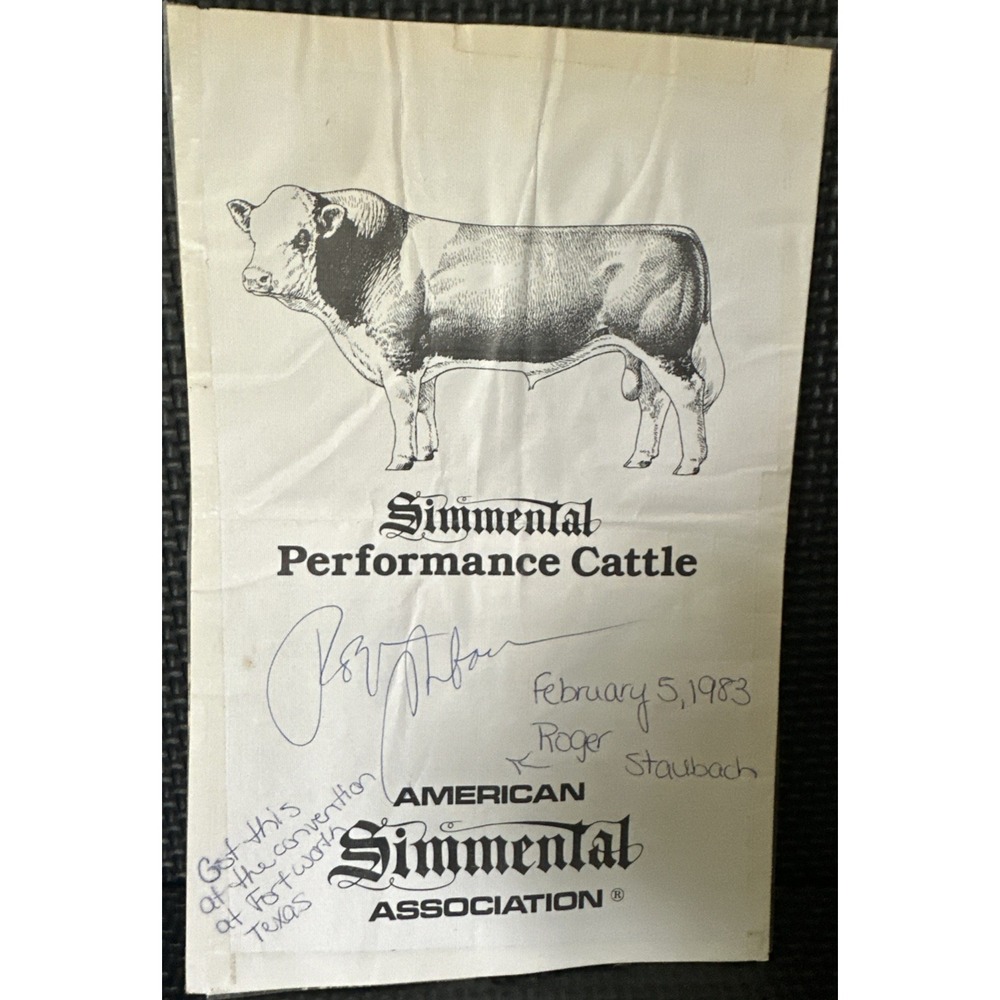 1983 Roger Staubach Signature on Ft Worth, TX Awards Banquet Program Football